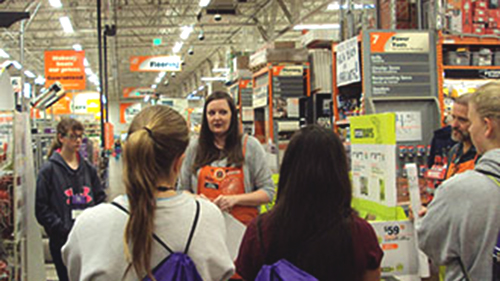 ETS students shopping at Home Depot