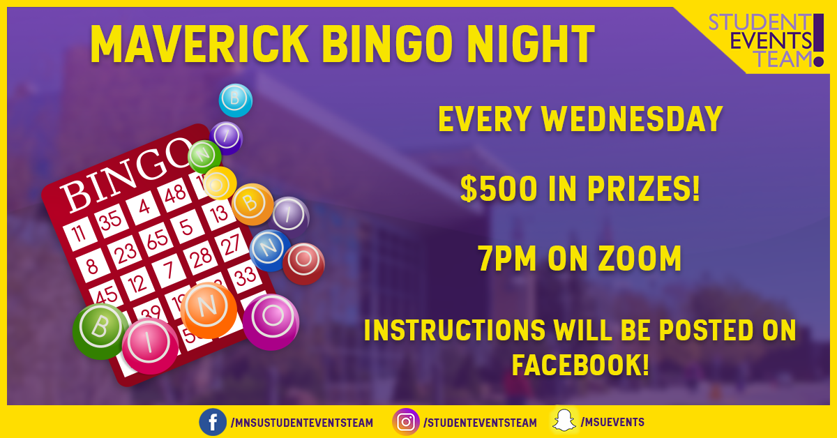 Maverick Bingo Night Wednesday, April 22 at 7pm