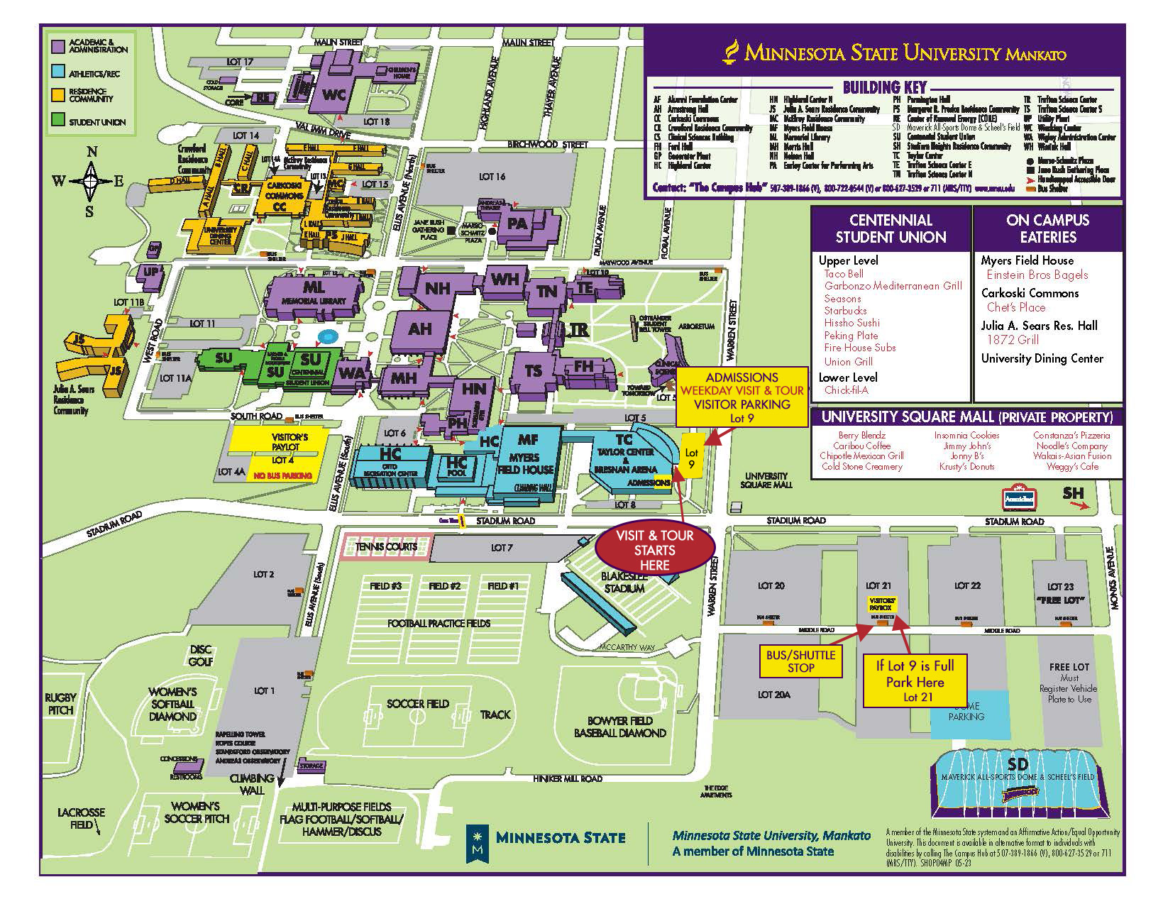 weekday visit and tour parking and directions