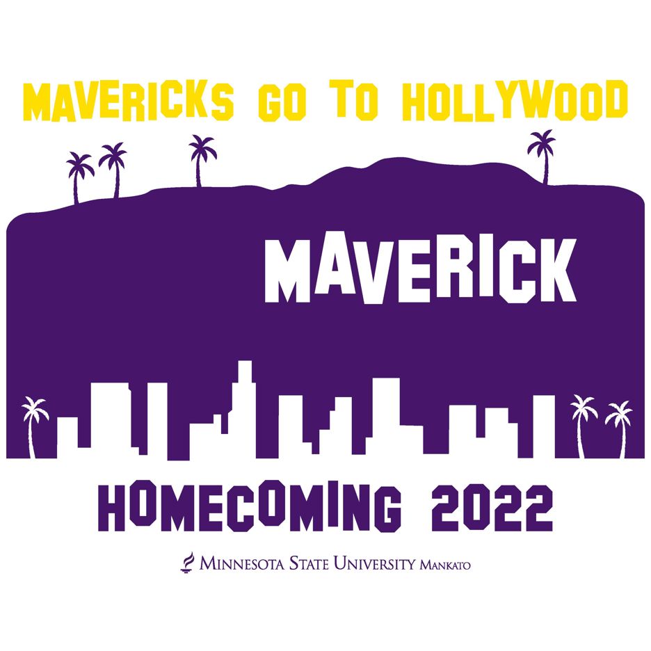 Maverick homecoming 2022 parade themed poster titled "Mavericks go to Hollywood"