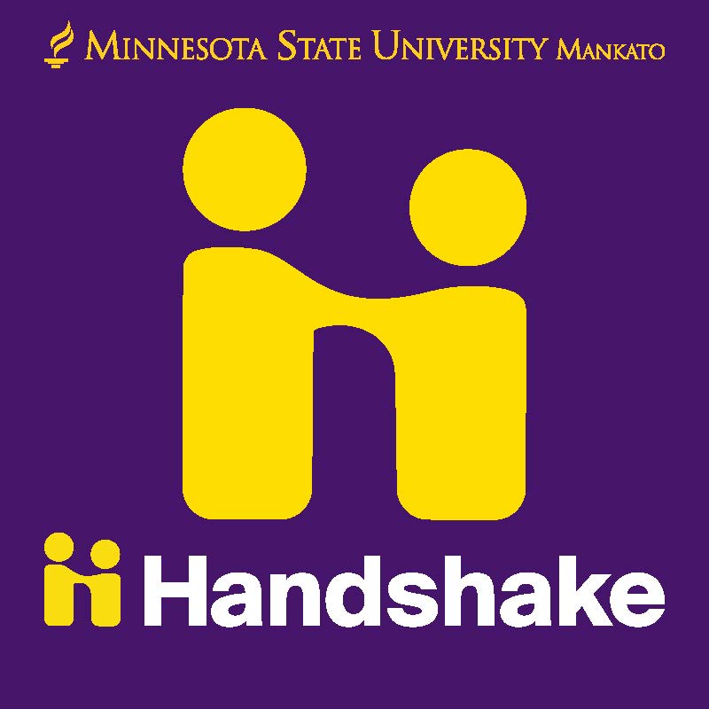 Students Handshake MNSU Logo