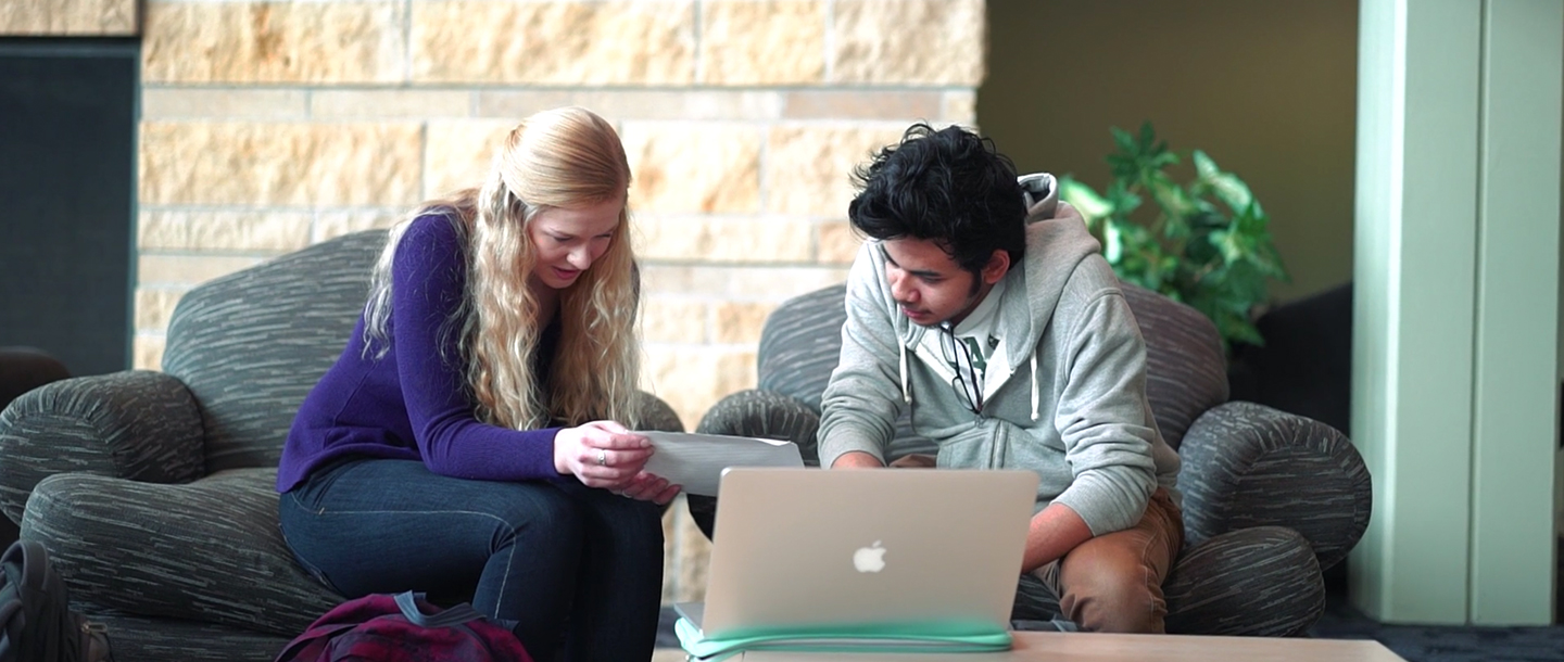 Two students studying together