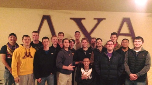 Photo of Lambda Chi Alpha Fraternity group posing