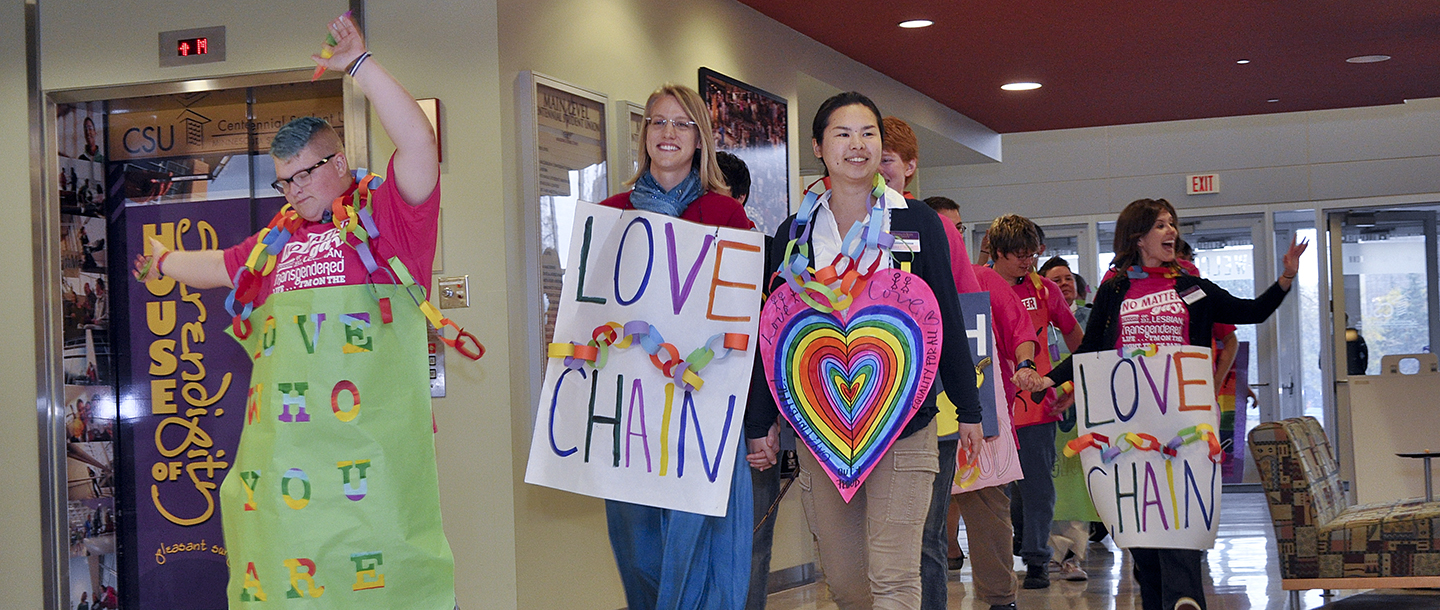 LGBT members going on a procession inside CSU