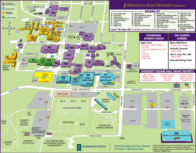 3D campus map image of Minnesota State University, Mankato