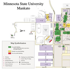Minnesota State University, Mankato accessibility parking map image