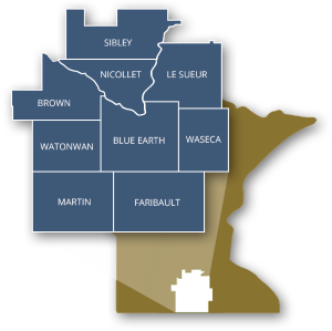 a map of minnesota with several different states