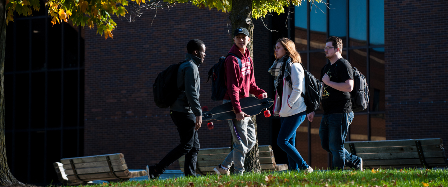 students on campus