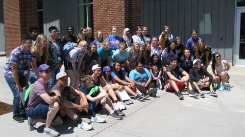 Group picture of all the students visiting Univesity of Wisconsin