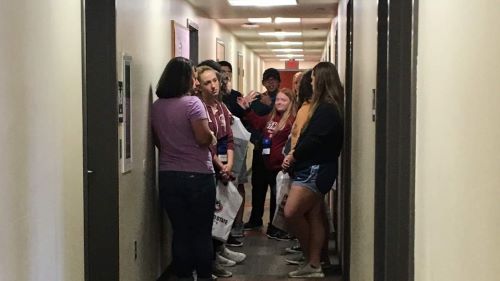 ETS students touring the dorms at St. Cloud State University