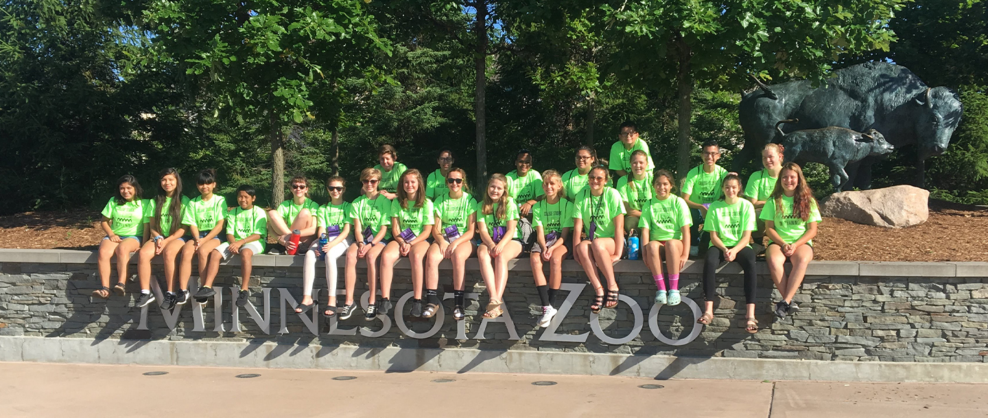 Educational Talent Search students posing for a picture at the Minnesota zoo