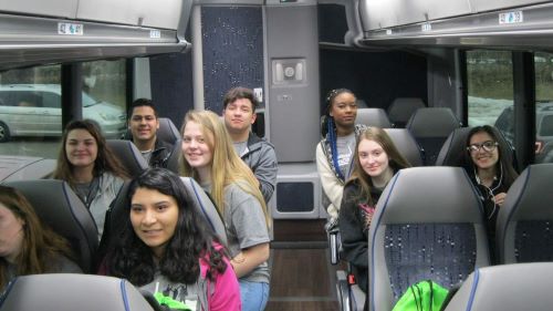 ETS students on a charter bus