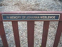 In memory of Johanna Weblemoe dimensional sign