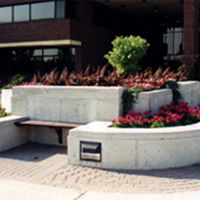 The Planter located near the south entrance of the Earle J. Wigley Administration building