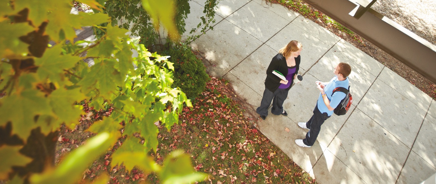 Students on Plaza area by Performing Arts