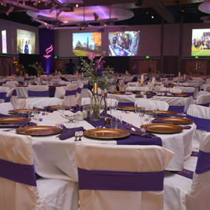 Purple and Gold Gala Dining Room