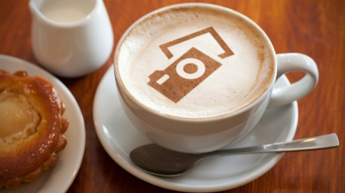 Screen capture imprint on foam in coffee mug