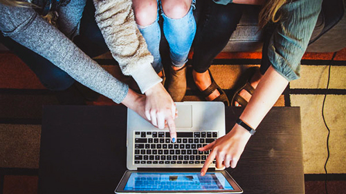 students at a computer