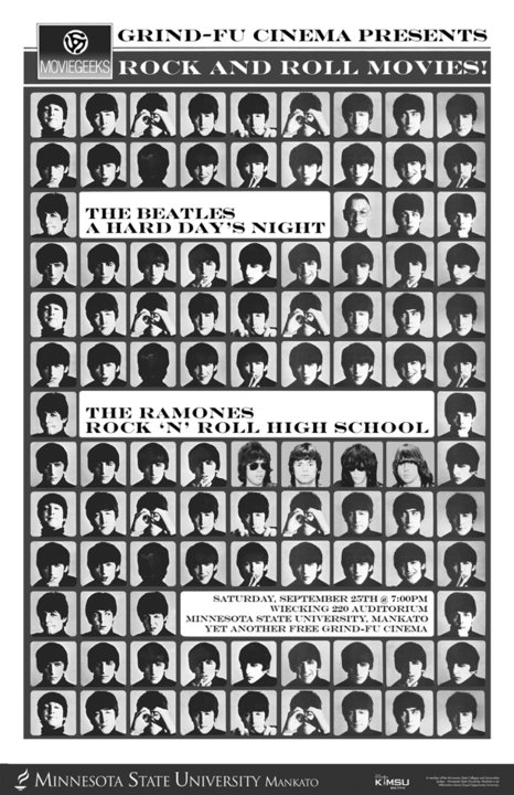 A Hard Day's Night and Rock N Roll High School poster