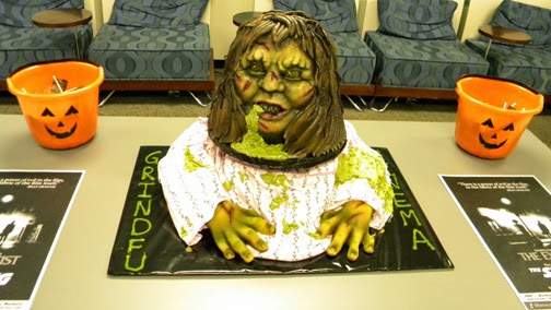 A cake that looks like Regan from the Exorcist