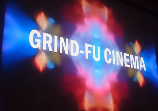 Grind-Fu Cinema projected on a Movie Screen