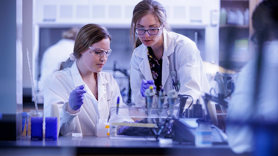 image of students in Biochemistry lab