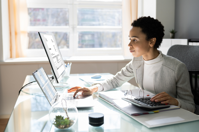 Women working on computer.