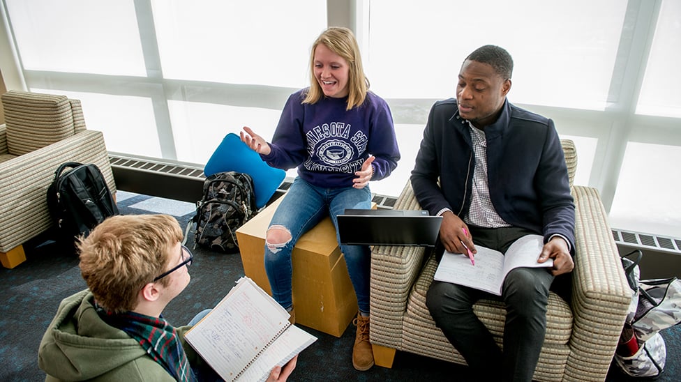 Group of students talking.