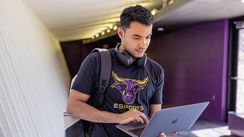 student on laptop