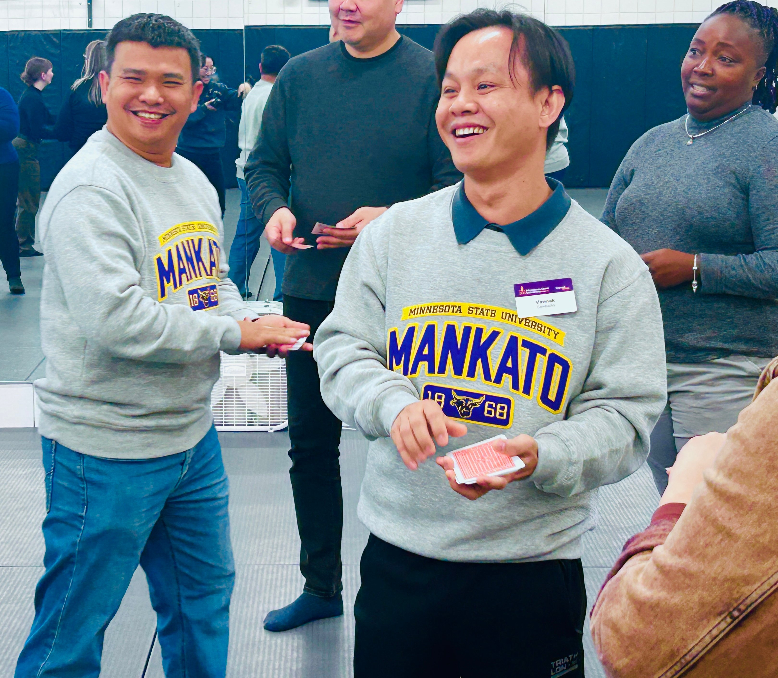 world class counselor close up of attendees listening and laughing