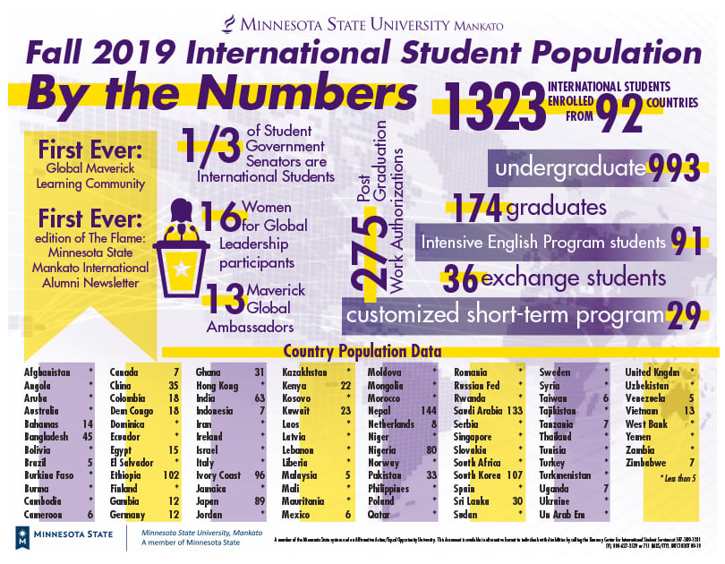 Fall 2019 International Student Population infographics poster