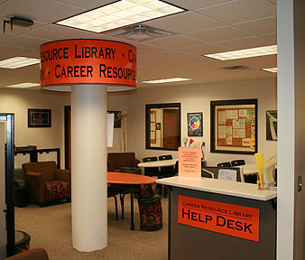 Front help desk of Career Resource Library