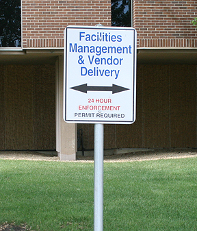 Facilities Management & Vendor Delivery 24 Hour Enforcement direction signage