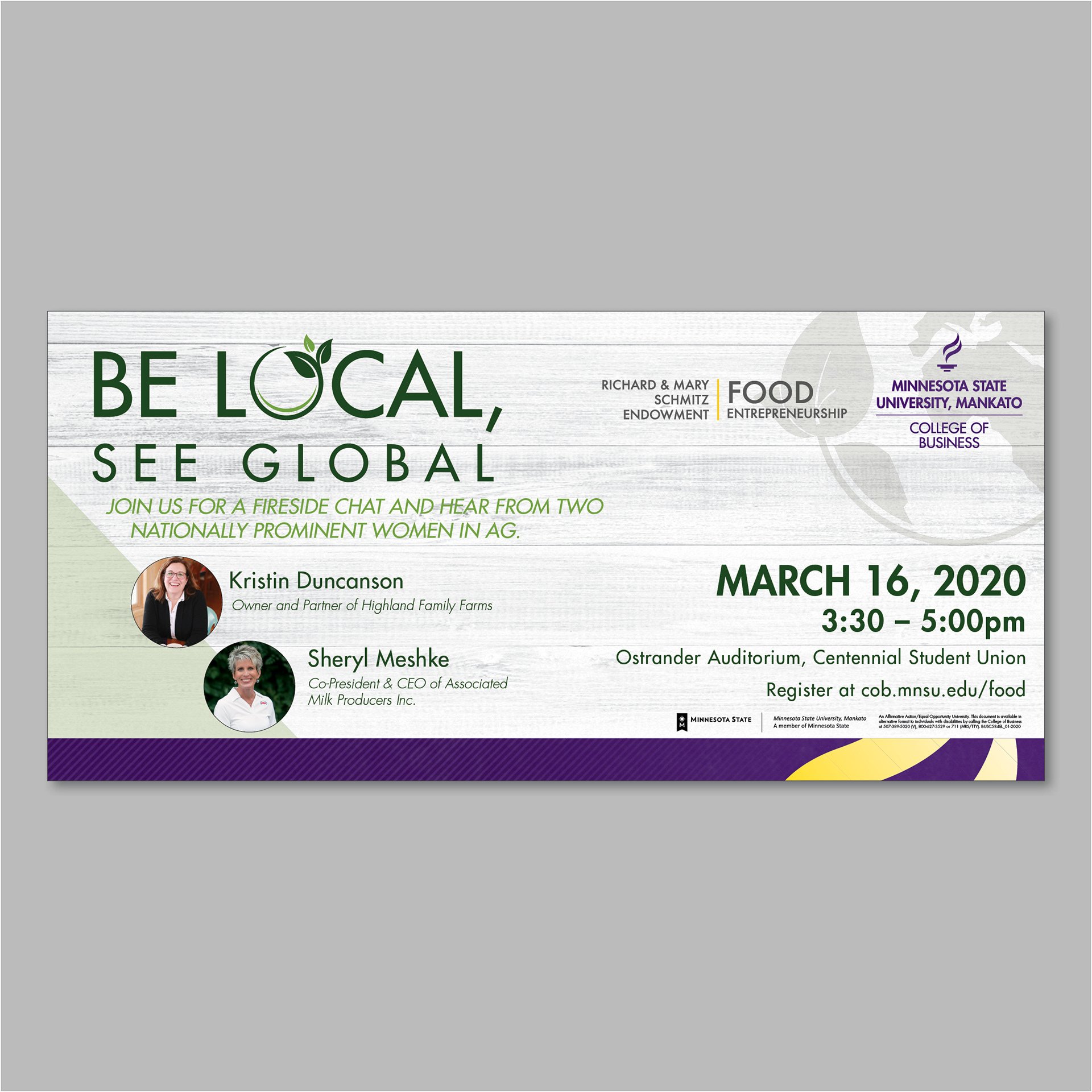 Be local, see Global, an agricultural event poster