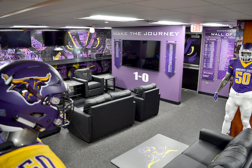 branded Football locker room