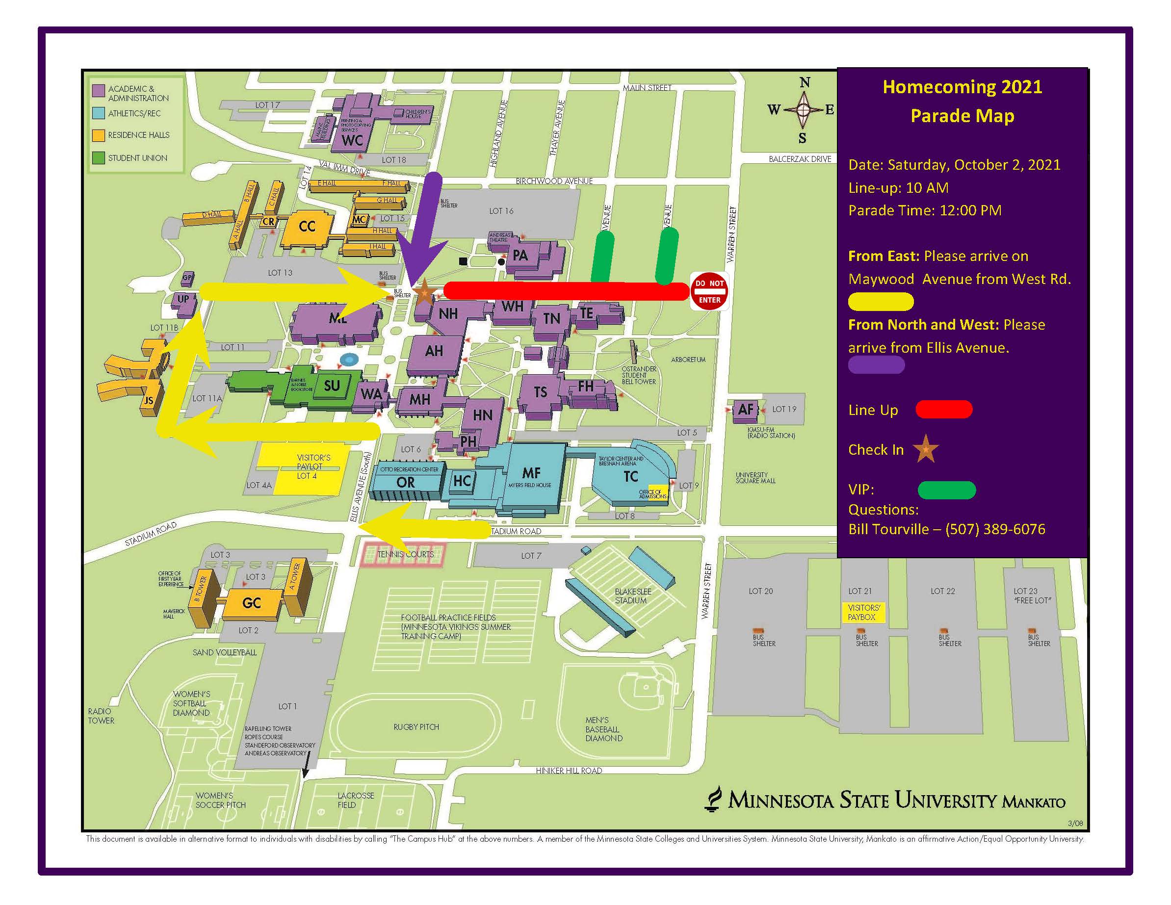 map for 2021cHomecoming Parade Line up