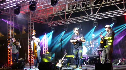 The Hitchville band playing at the Minnesota State Mankato Mavfest 2021