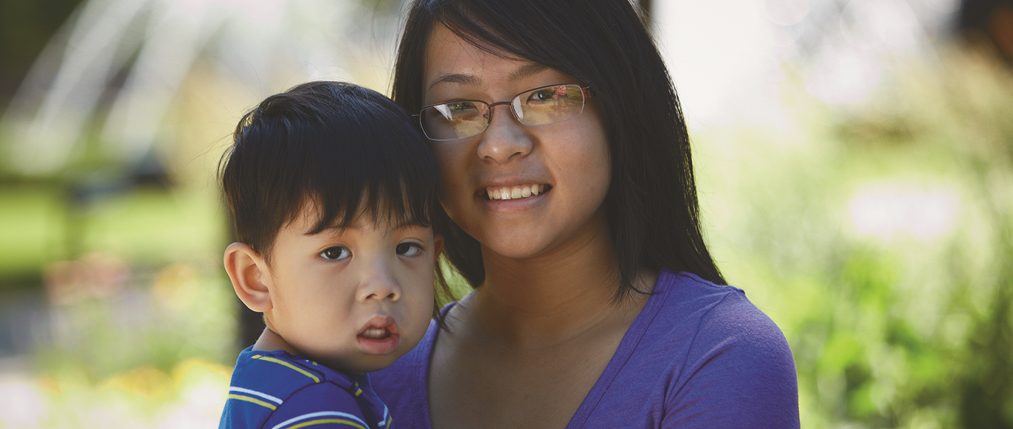 Woman with her child - nontraditional student