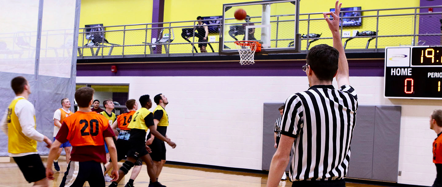 Playing basketball in the Otto Recreation Center