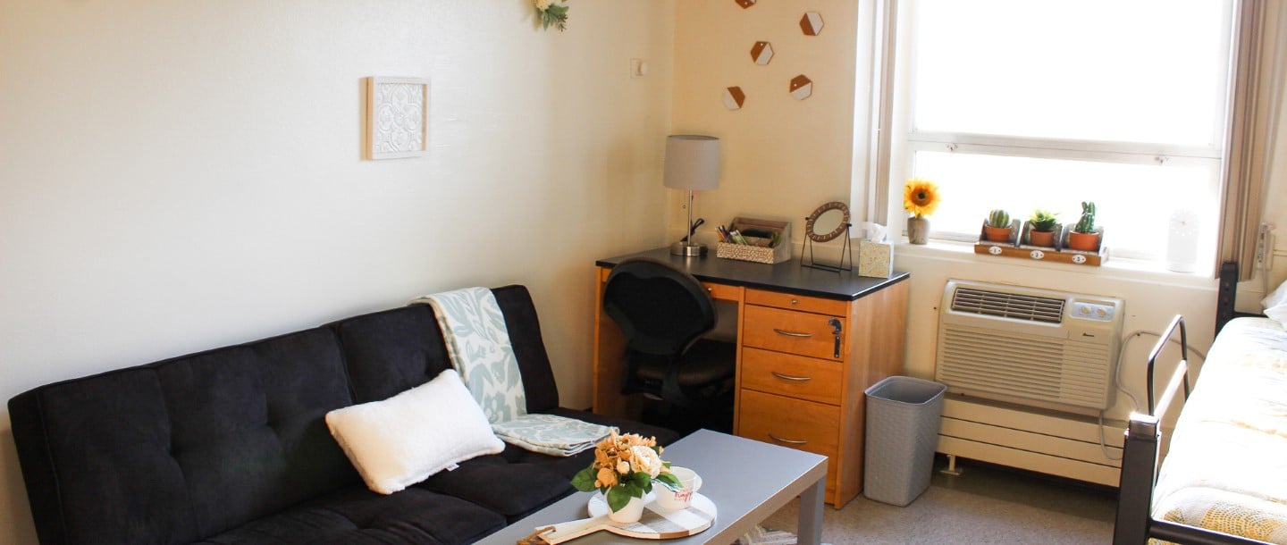 Inside view of a decorated renovated room