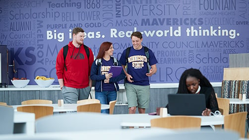 students in the dining hall