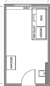 Floor plans for renovated economy single room