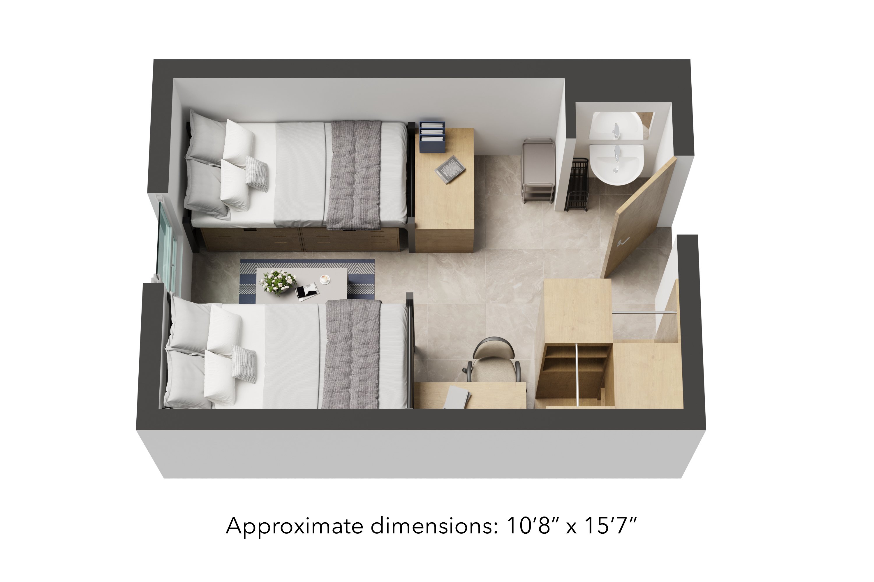 Renovated Double Room Rendering