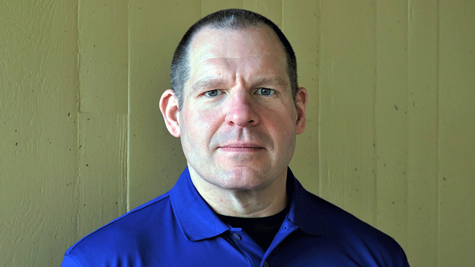 a person in a blue shirt