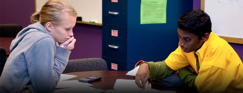 Two students studying together